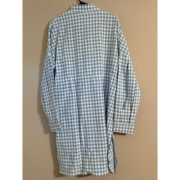 NWT Revolve English Factory Grey Gingham Plaid Long Sleeve Shirt Dress Sz L - Picture 6 of 9